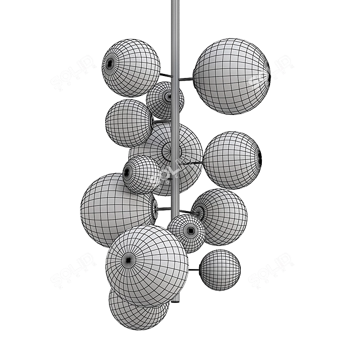 Eichholtz Ezra Nickel Chandelier 3D model image 2