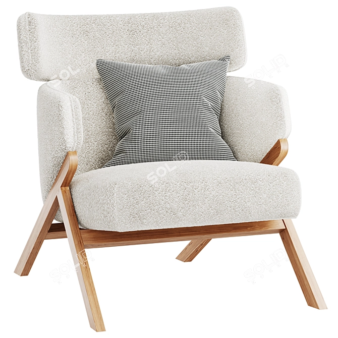 Sleek Cordial StudioF Armchair 3D model image 1