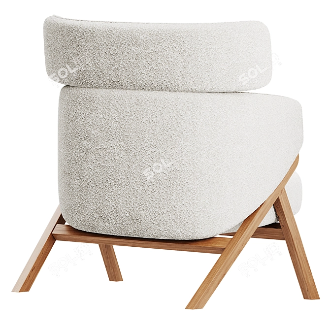 Sleek Cordial StudioF Armchair 3D model image 2