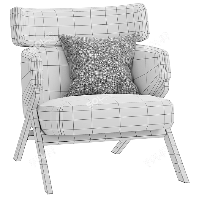 Sleek Cordial StudioF Armchair 3D model image 3