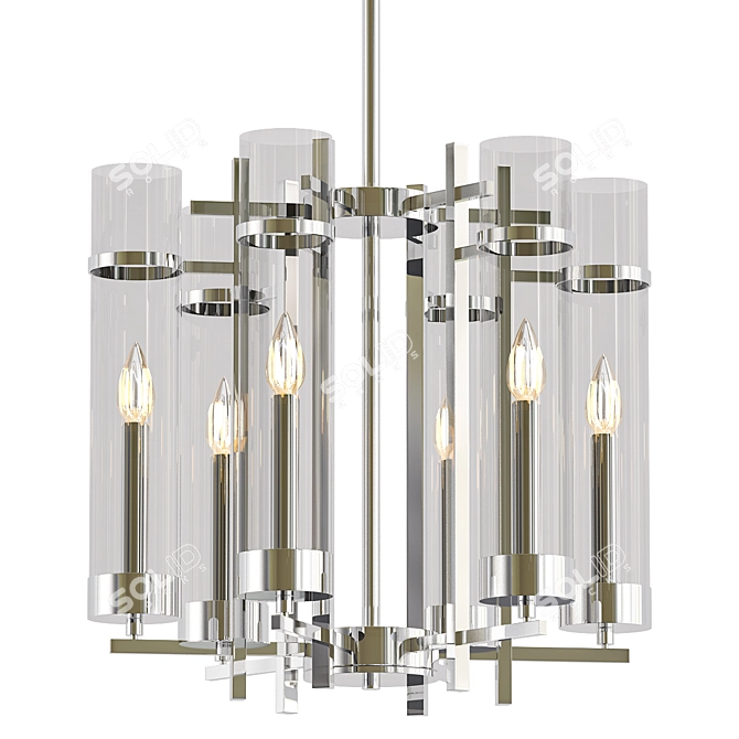 Elegant Giuliano chrome model chandelier 3D model image 1