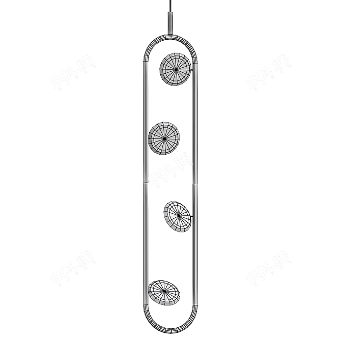 Modern LED Chandelier Hoop Design 3D model image 2