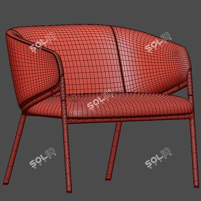 Modern Hammer Armchair 3D Model 3D model image 3