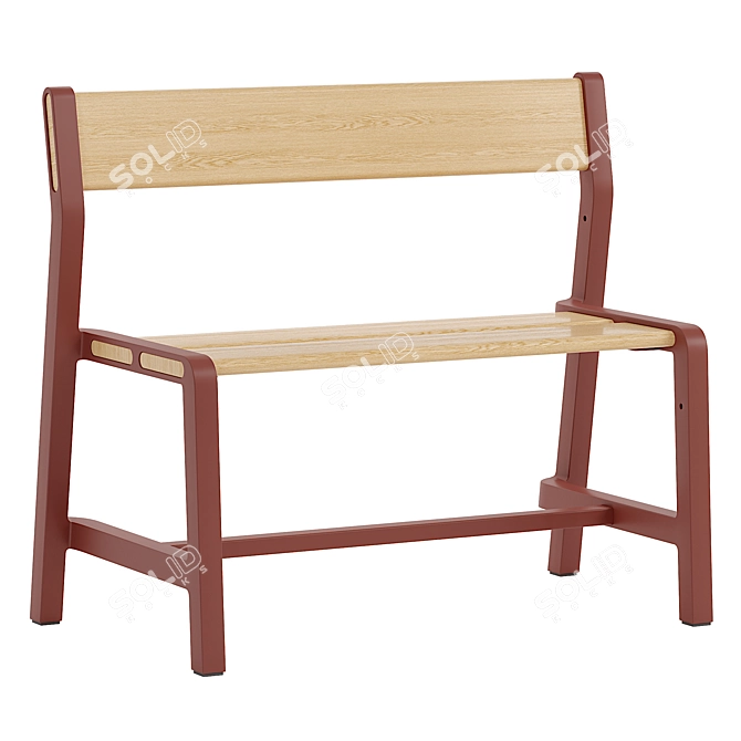 YPPERLIG Children's Bench, Dark Beech 3D model image 1