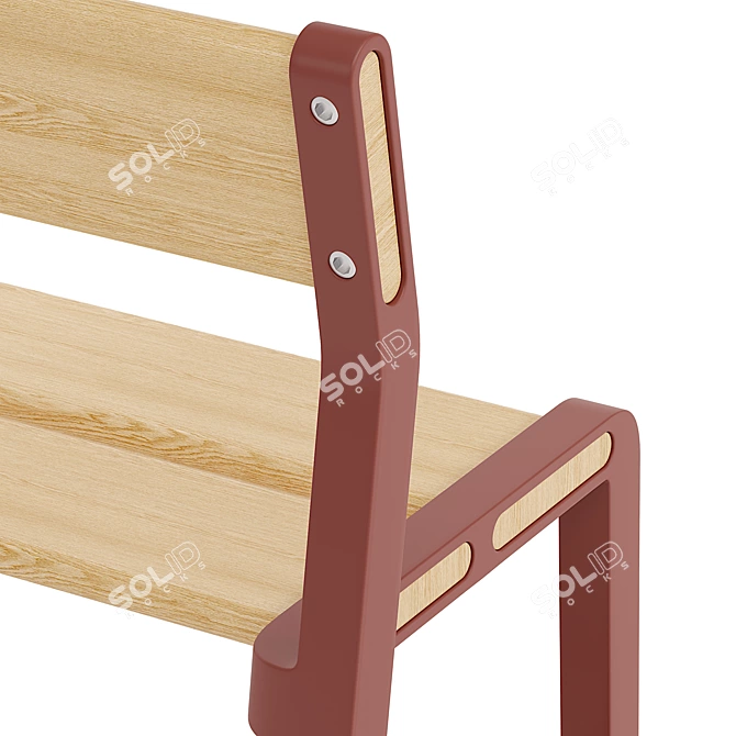 YPPERLIG Children's Bench, Dark Beech 3D model image 2