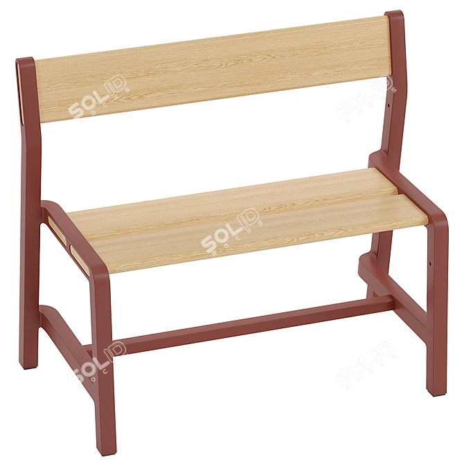 YPPERLIG Children's Bench, Dark Beech 3D model image 3