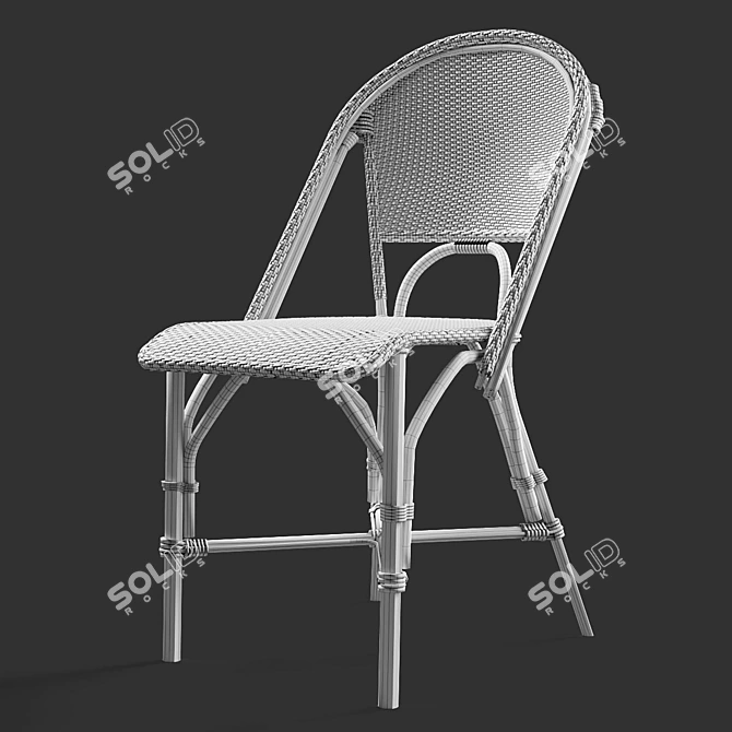 Classic Rattan Woven Dining Chair 3D model image 3