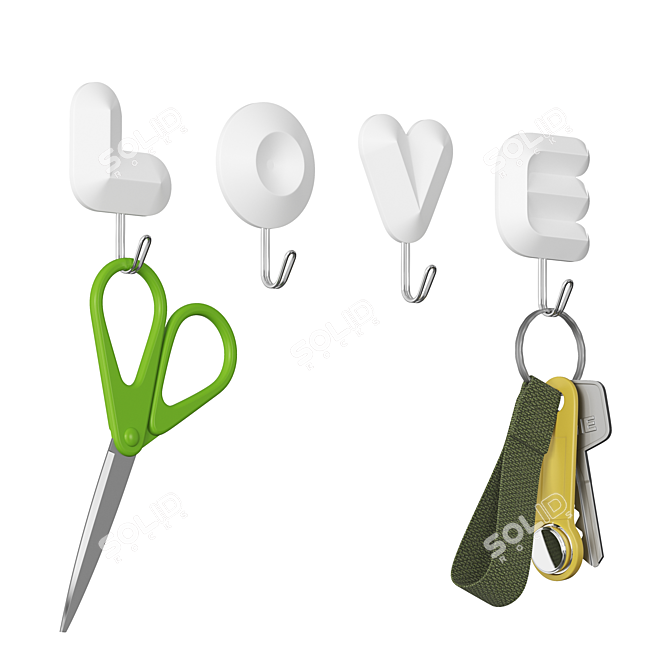 Love Key Holder Stand 3D model image 1