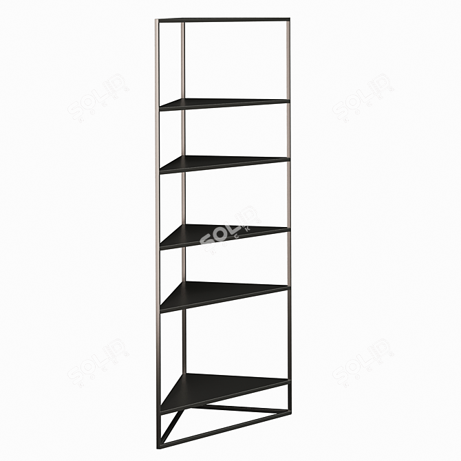 Industrial Steel Corner Wall Shelf 3D model image 1