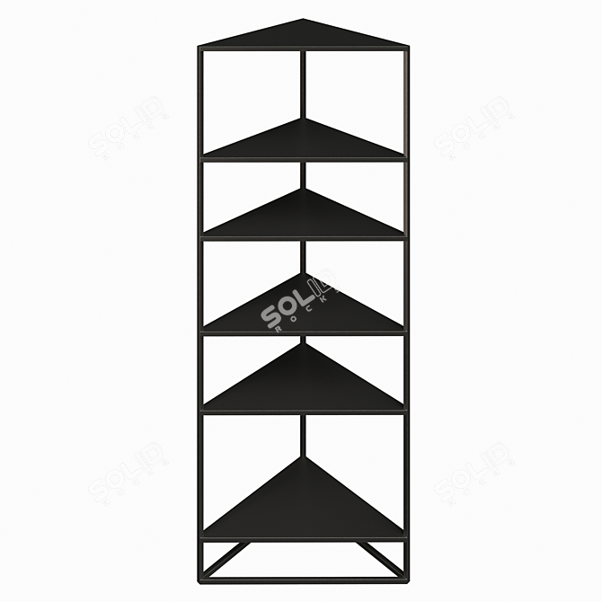 Industrial Steel Corner Wall Shelf 3D model image 2