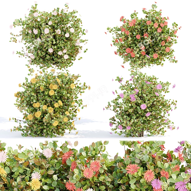  Blooming Bushes Pack Vol. 108 3D model image 1