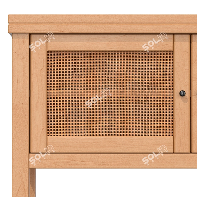 Scandinavian Retro Pine Console 3D model image 3