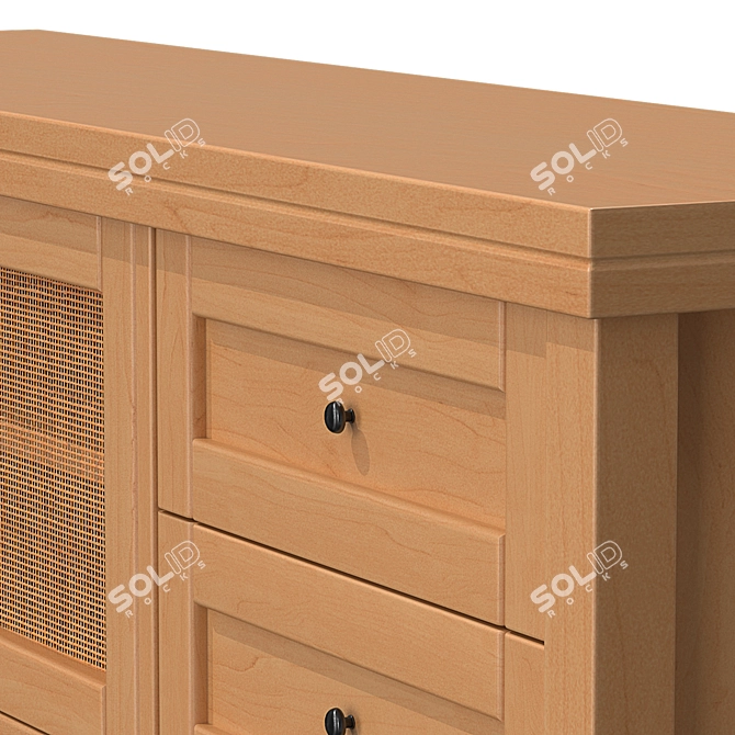 Scandinavian Retro Pine Console 3D model image 5