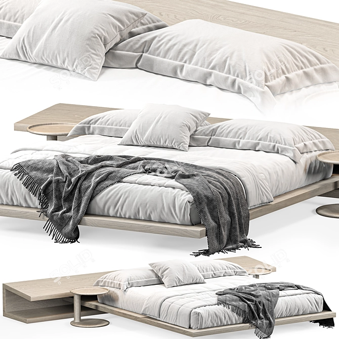 Scandinavian Modern Bed 3D Model 3D model image 1