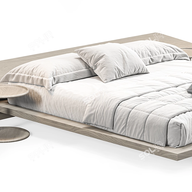Scandinavian Modern Bed 3D Model 3D model image 2