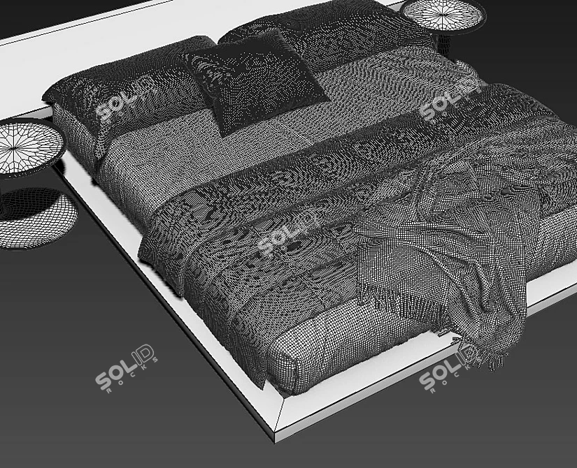 Scandinavian Modern Bed 3D Model 3D model image 4
