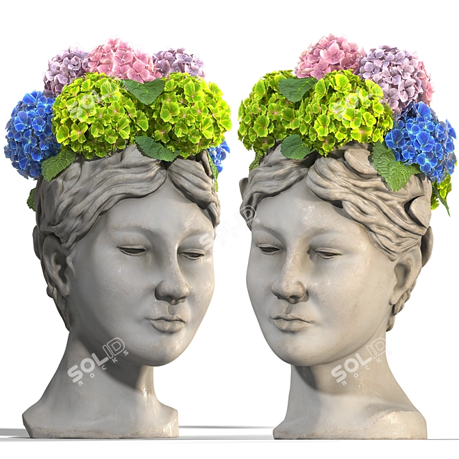 Russian Face Vase Decoration Sculpture 3D model image 1