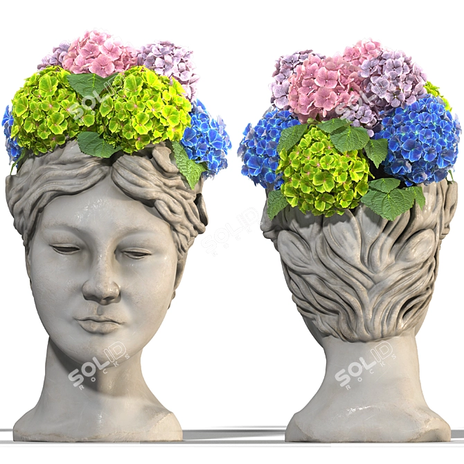 Russian Face Vase Decoration Sculpture 3D model image 2