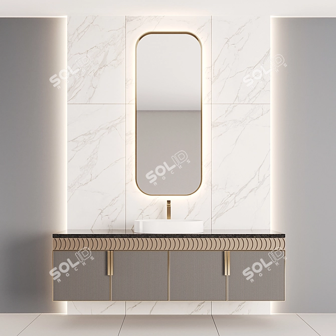 Modern Bathroom Vanity Set 3D model image 1