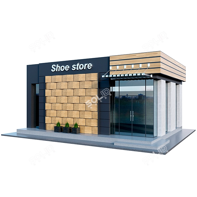 Modern Shoe Store Model 3D model image 1