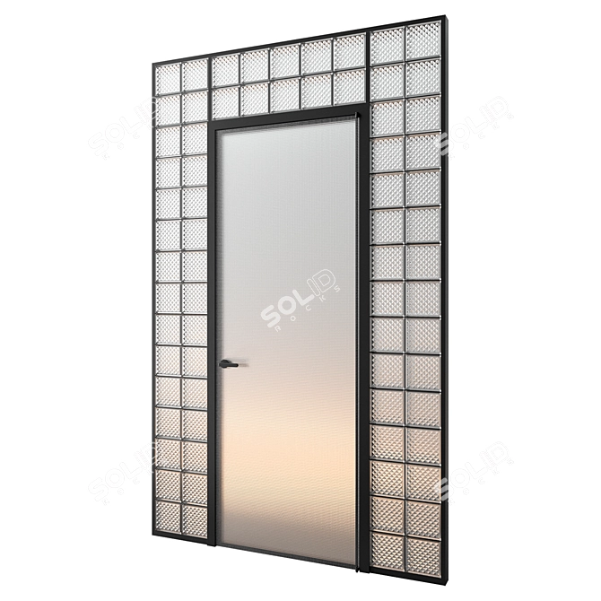 Glass Block Entry Door Aladin 3D model image 2