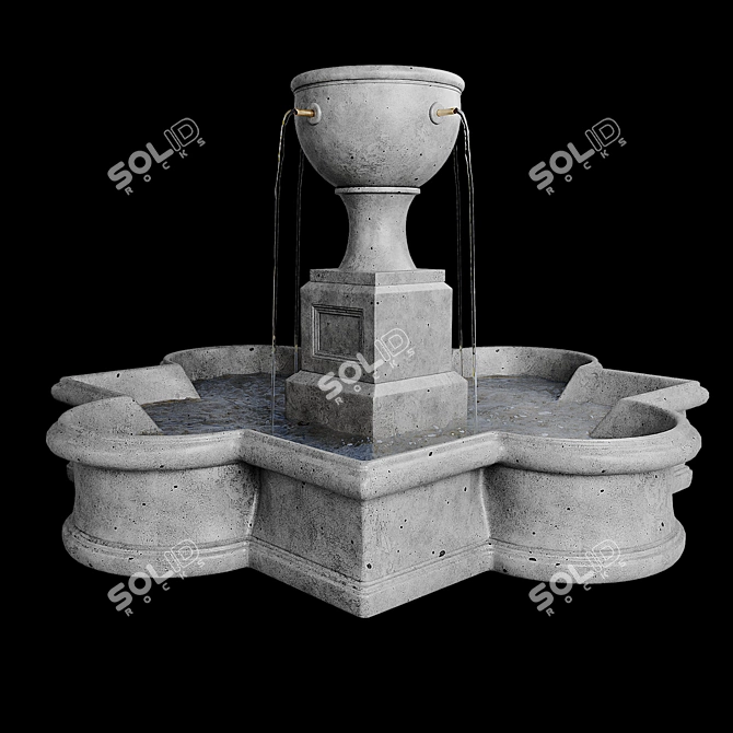 Elegant Campania Navonna Fountain 3D model image 1