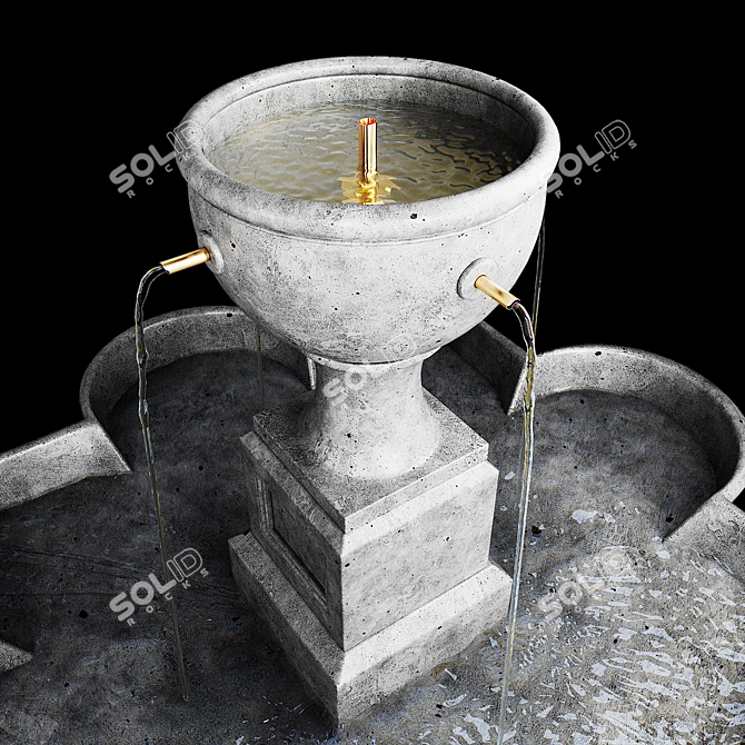 Elegant Campania Navonna Fountain 3D model image 2