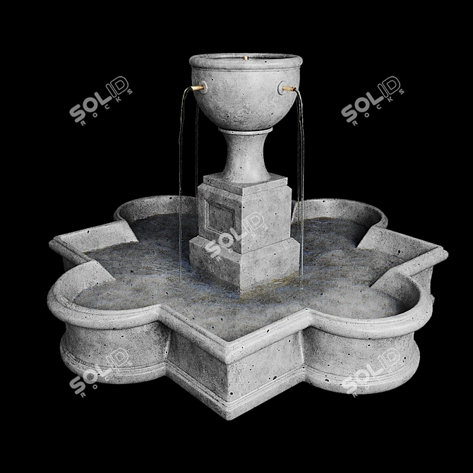 Elegant Campania Navonna Fountain 3D model image 3