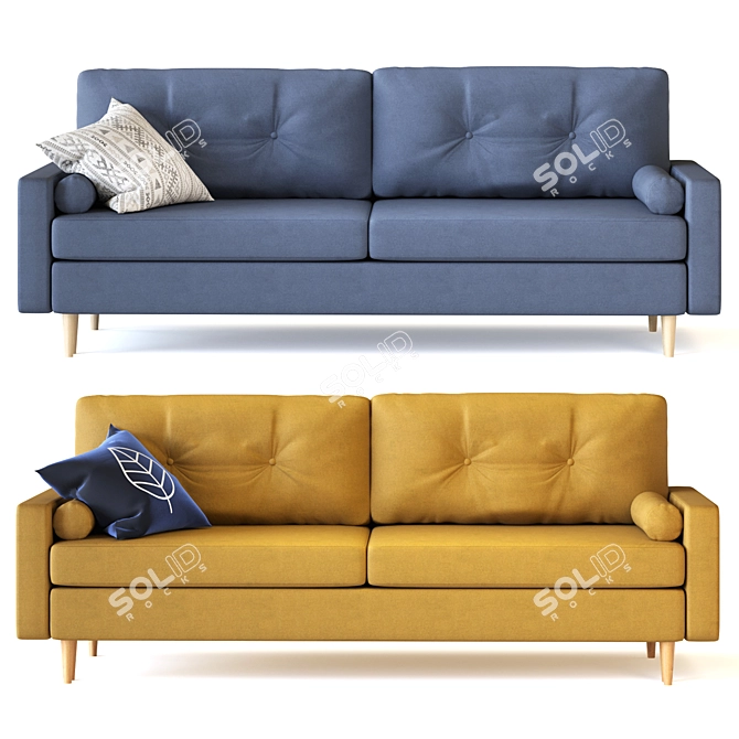 Dins Sofa from divan.ru - Rich Velvet Options 3D model image 2
