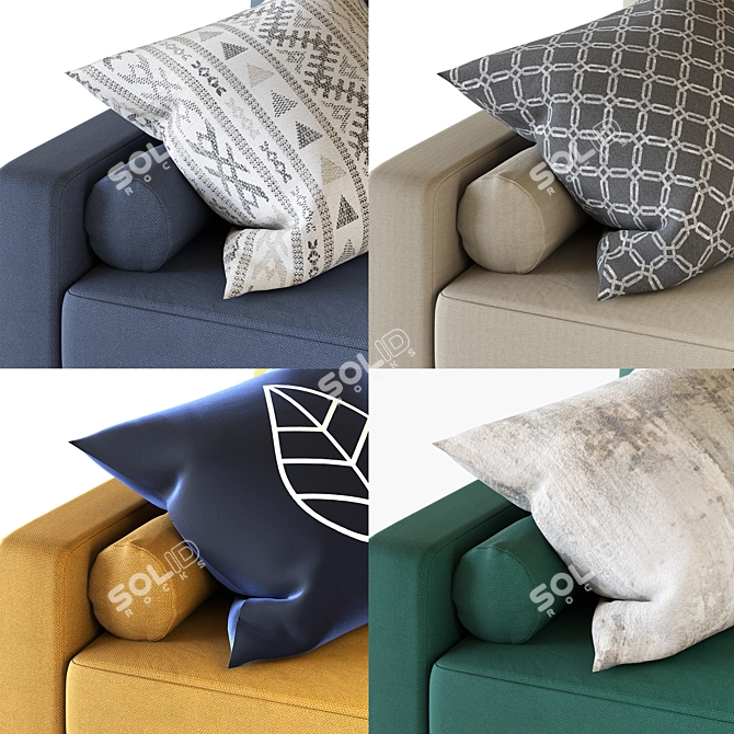 Dins Sofa from divan.ru - Rich Velvet Options 3D model image 3