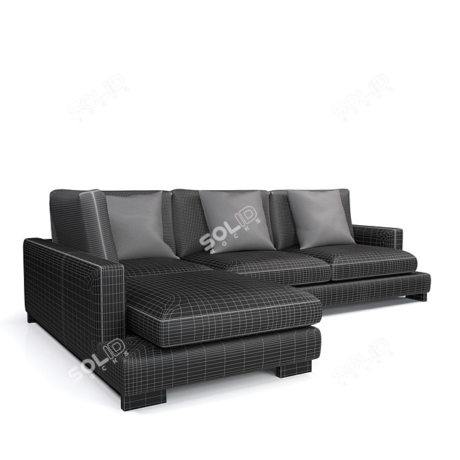 Lounging Elegance: Modular Comfort Sofa 3D model image 5