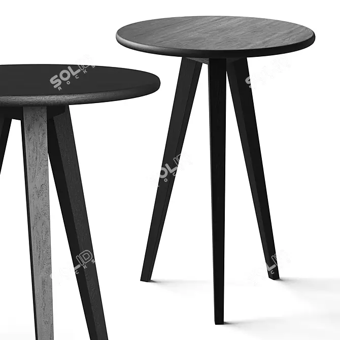 Arang Teak Side Table: Pristine Design 3D model image 1