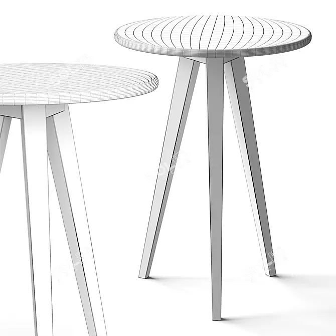 Arang Teak Side Table: Pristine Design 3D model image 2