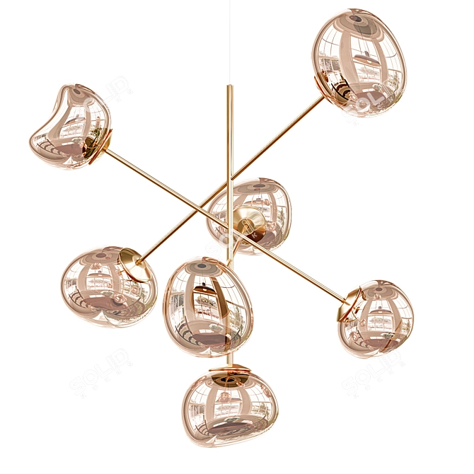 Modern Melt Large Chandelier 3D model image 1