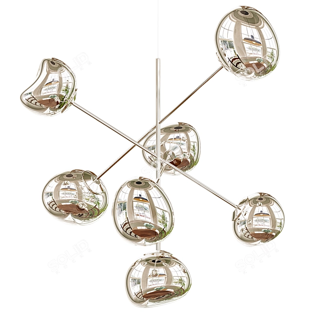 Modern Melt Large Chandelier 3D model image 4