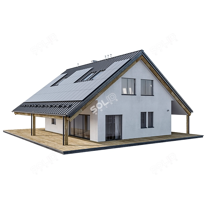 Modern Style 3D House Model 3D model image 2