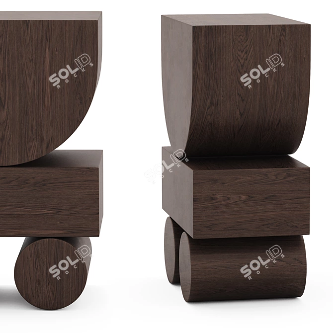 Sleek Automa Side Table 3D model image 3