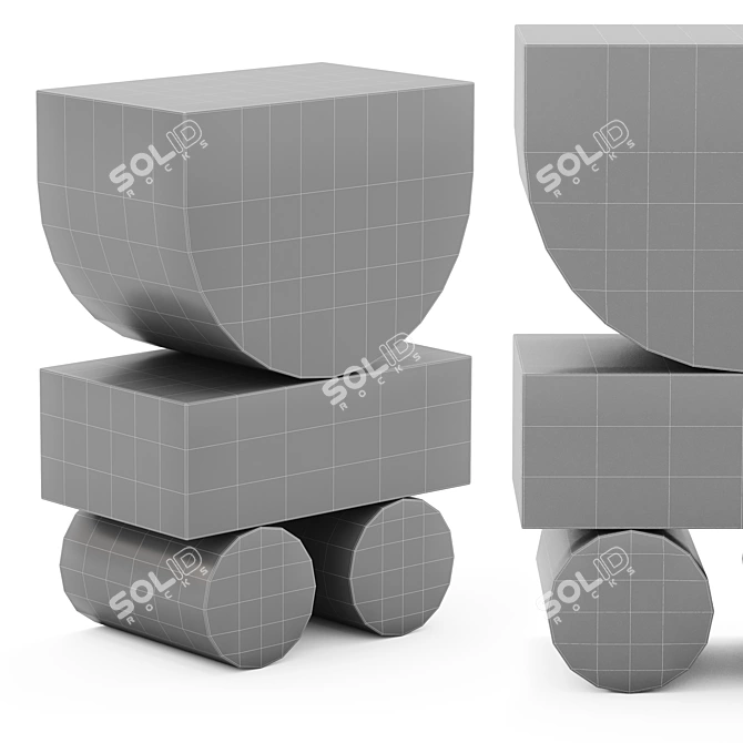 Sleek Automa Side Table 3D model image 4
