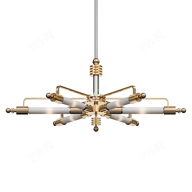 Vintage Machine Age Pendant Light 3D model image 1