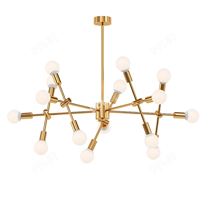 Modern Gold Sputnik Chandelier-Light 3D model image 1