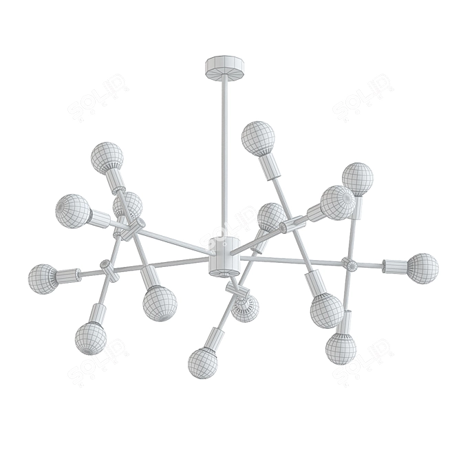 Modern Gold Sputnik Chandelier-Light 3D model image 2