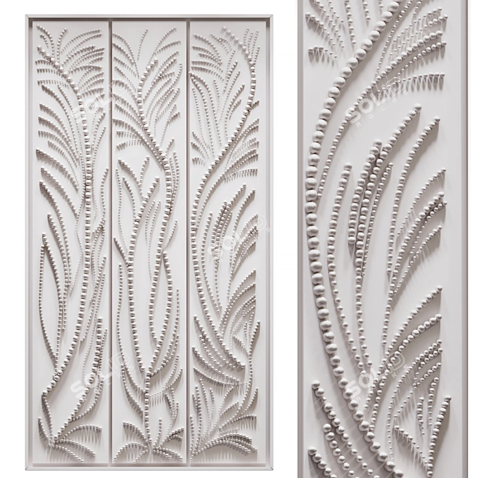 Geometric Metal Wall Art Piece 3D model image 1