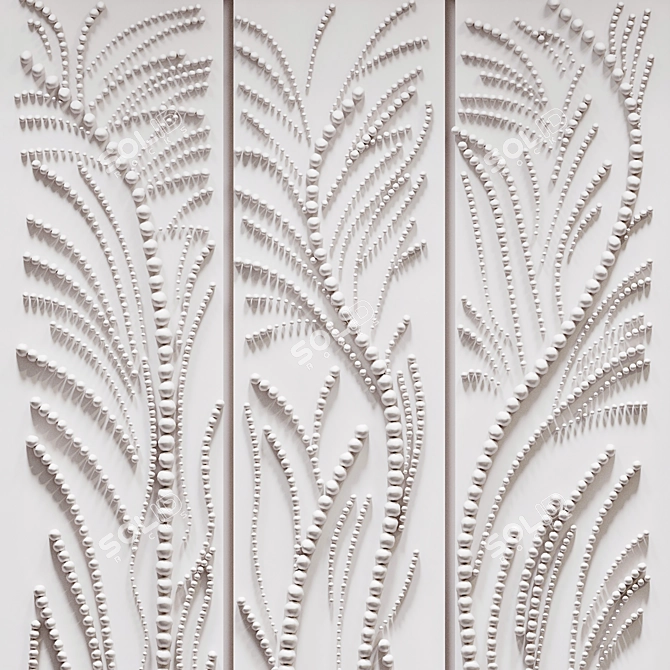 Geometric Metal Wall Art Piece 3D model image 2