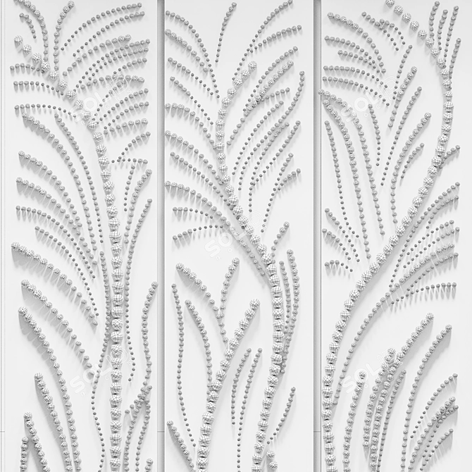 Geometric Metal Wall Art Piece 3D model image 3