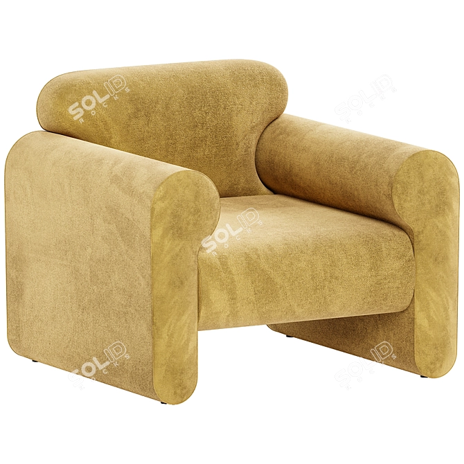 Title: Gala Reverse Roll Armchair 3D model image 2