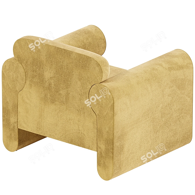 Title: Gala Reverse Roll Armchair 3D model image 3