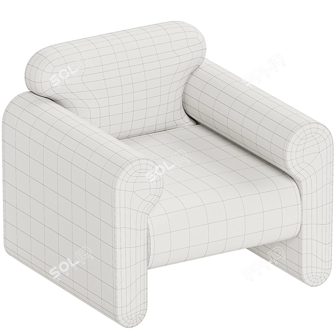 Title: Gala Reverse Roll Armchair 3D model image 6