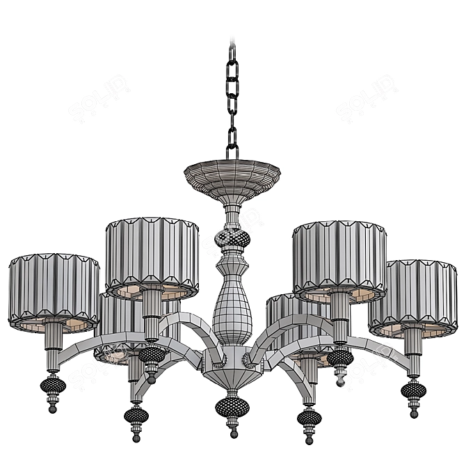 Elegant Aployt Hortens Chandelier Fixture 3D model image 2