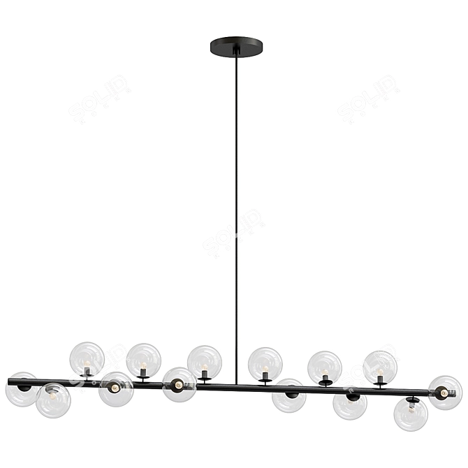 Sleek Adler Linear Chandelier 3D model image 1