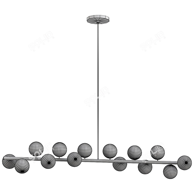 Sleek Adler Linear Chandelier 3D model image 2